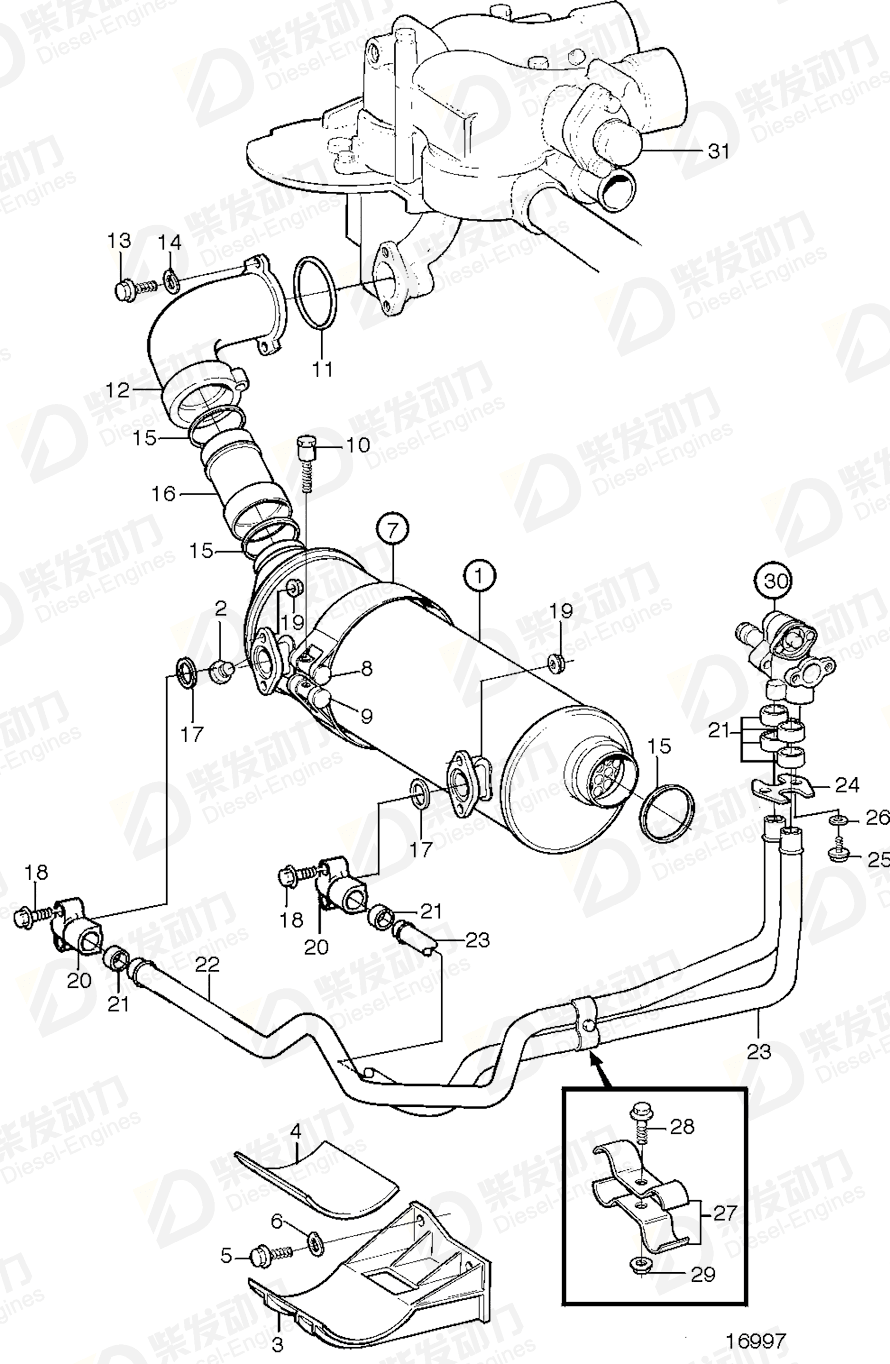 VOLVO Pipe 425593 Drawing